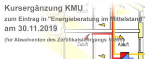 Kursergänzung KMU  zum Eintrag in „Energieberatung im Mittelstand“ am 30.11.2019