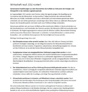 Wirtschaft rauf, CO2 runter!