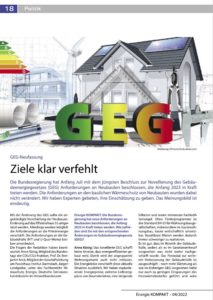 EnergieKompakt 04-2022 erscheint in Kürze – Beitrag vorab: GEG-Neufassung – Ziele klar verfehlt